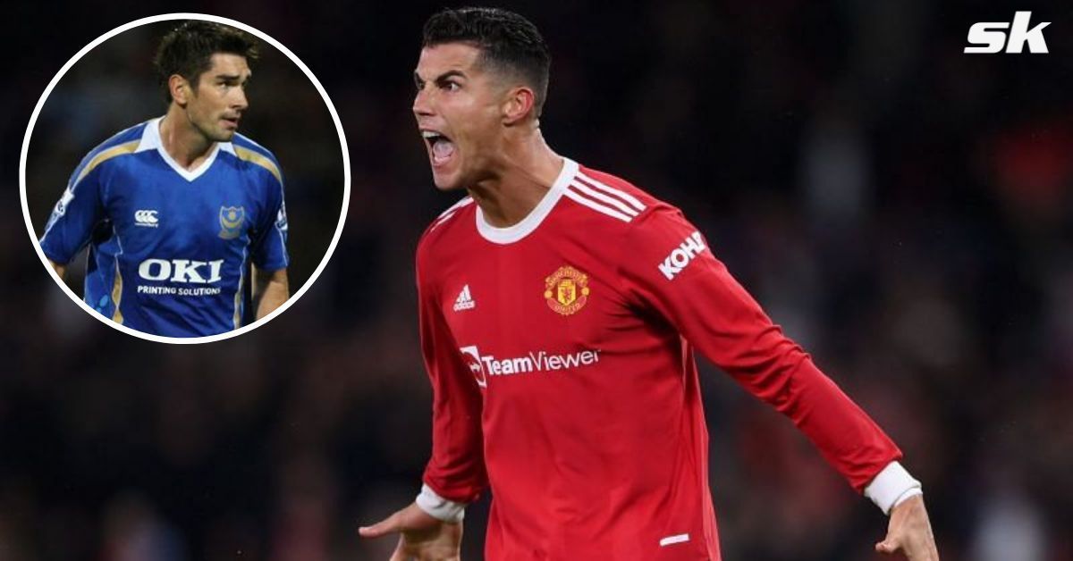 Cristiano Ronaldo was sent off against Portsmouth in the Premier League for headbutting Richard Hughes