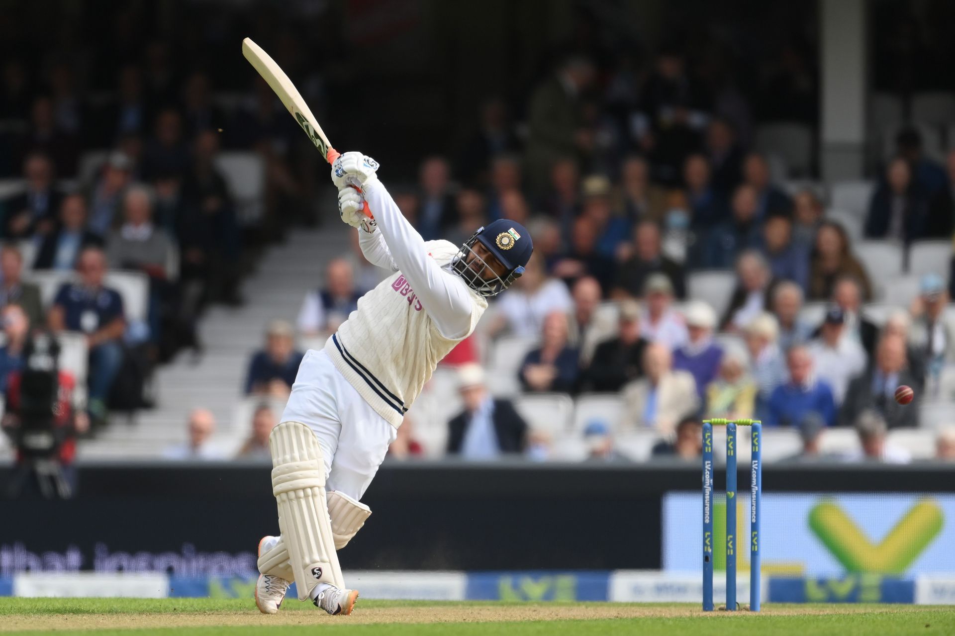Rishabh Pant in Test action for India