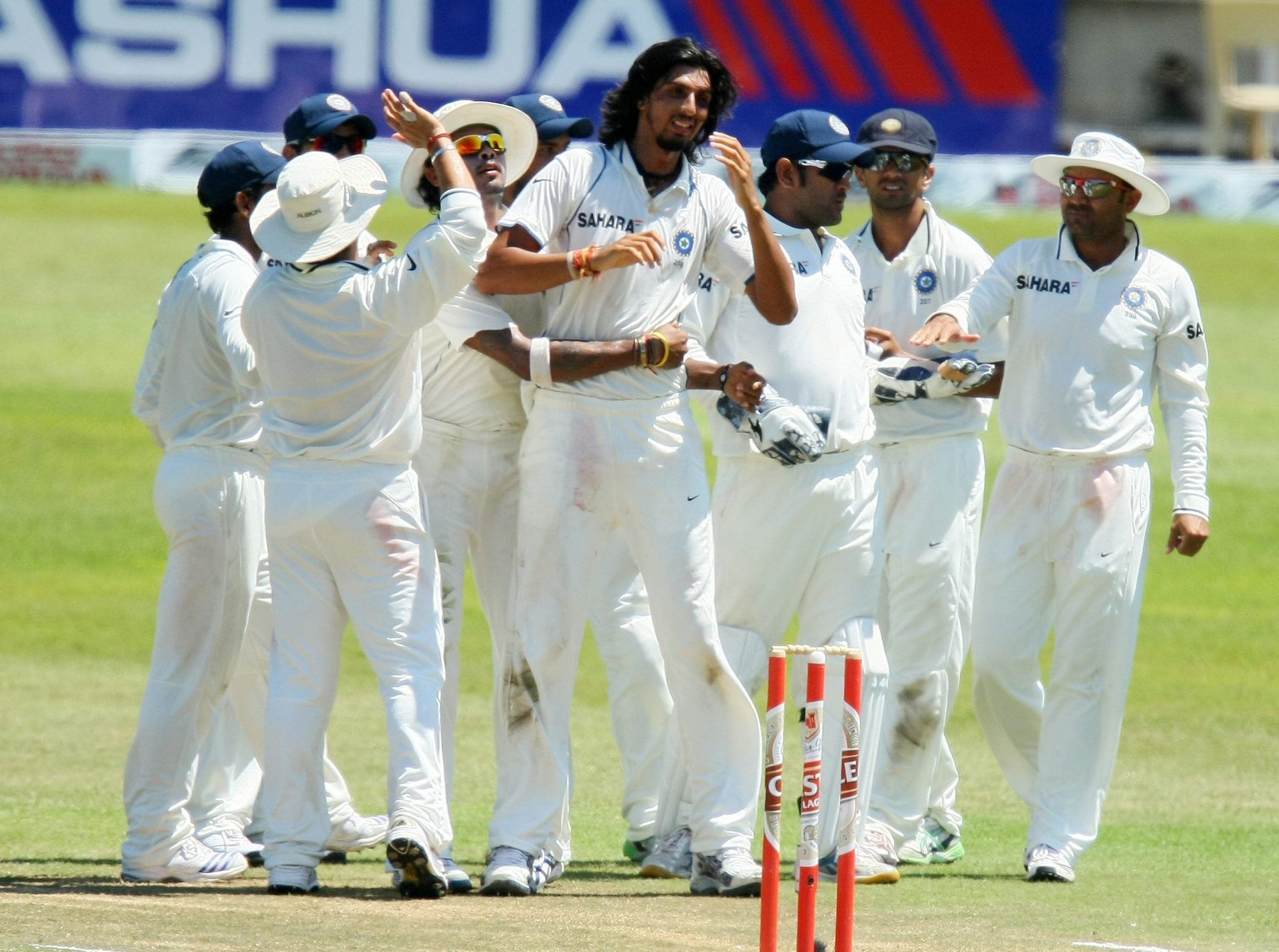 India celebrate a wicket during the 2010 Durban Test. Pic: Getty Images