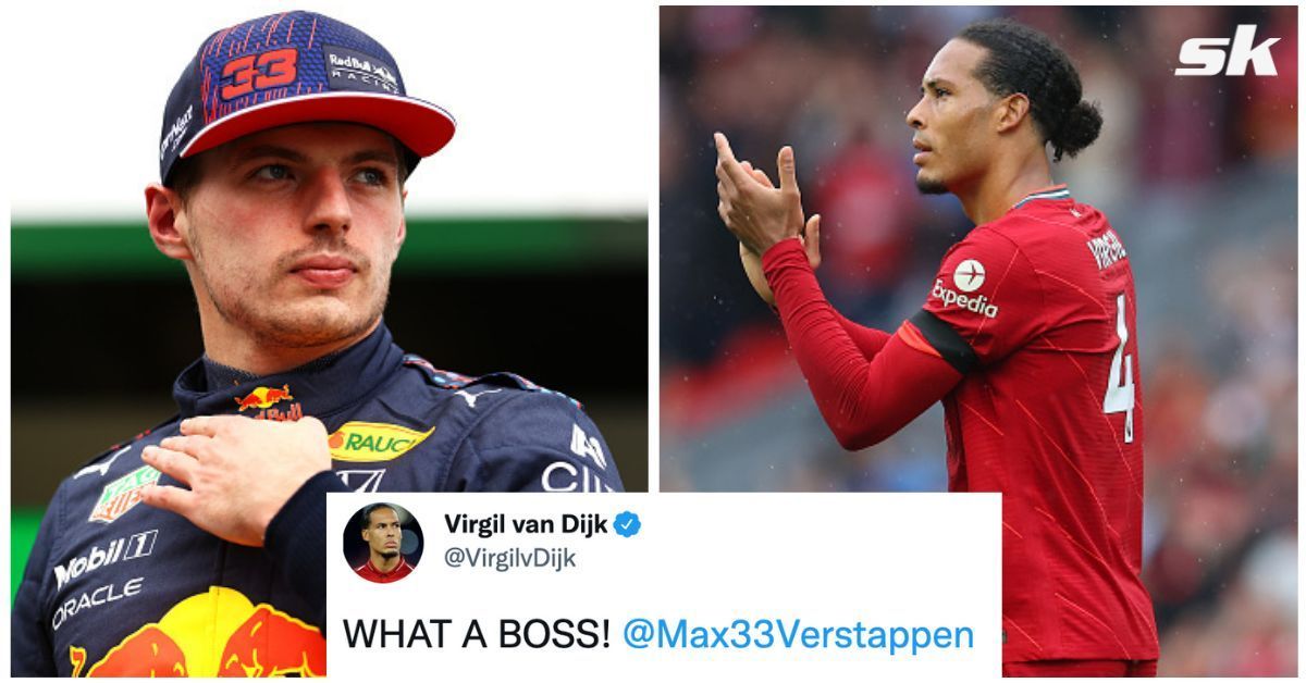 Virgil van Dijk congratulates Max Verstappen for winning the F1 Championship.