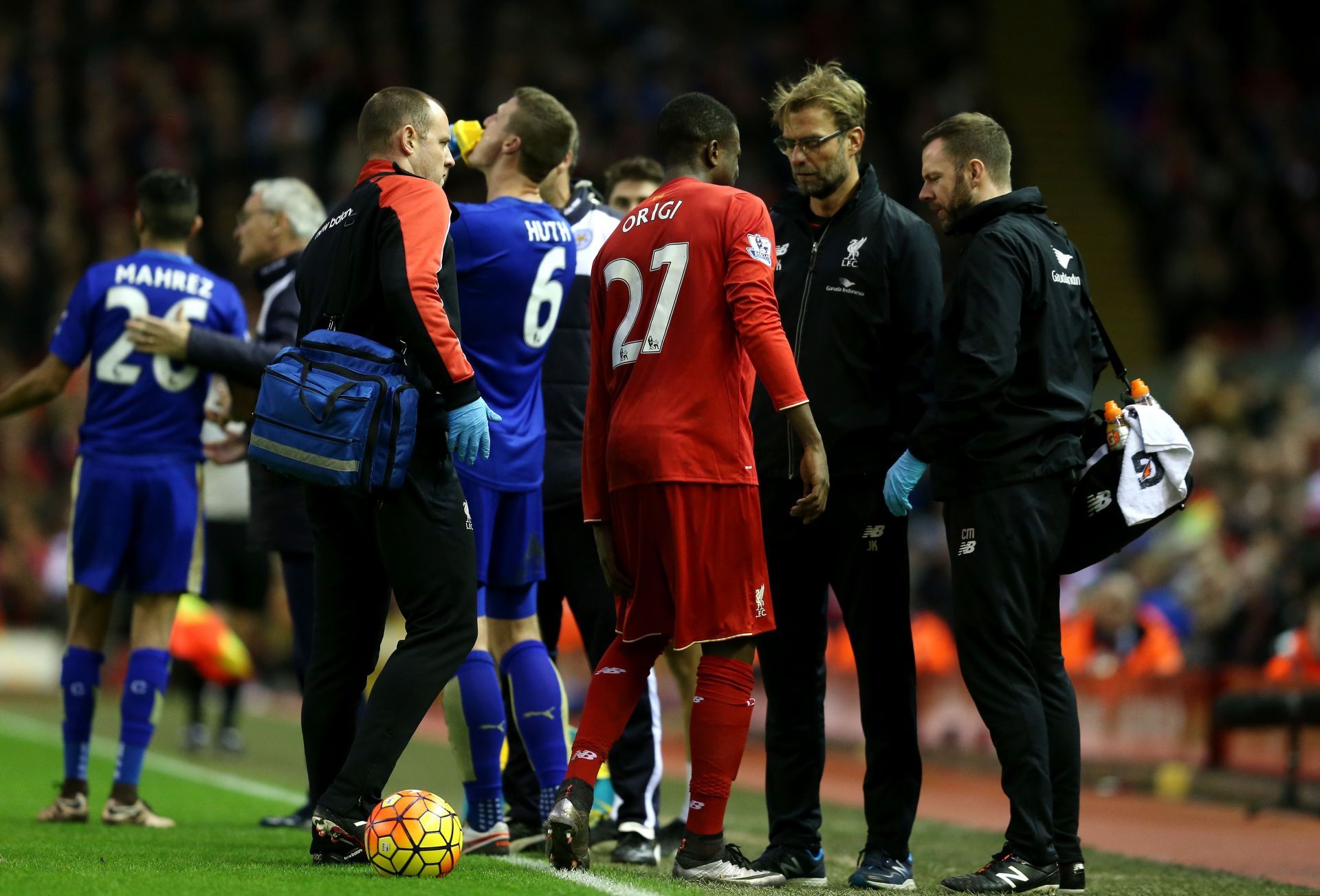 Liverpool boss Jurgen Klopp and Divock Origi