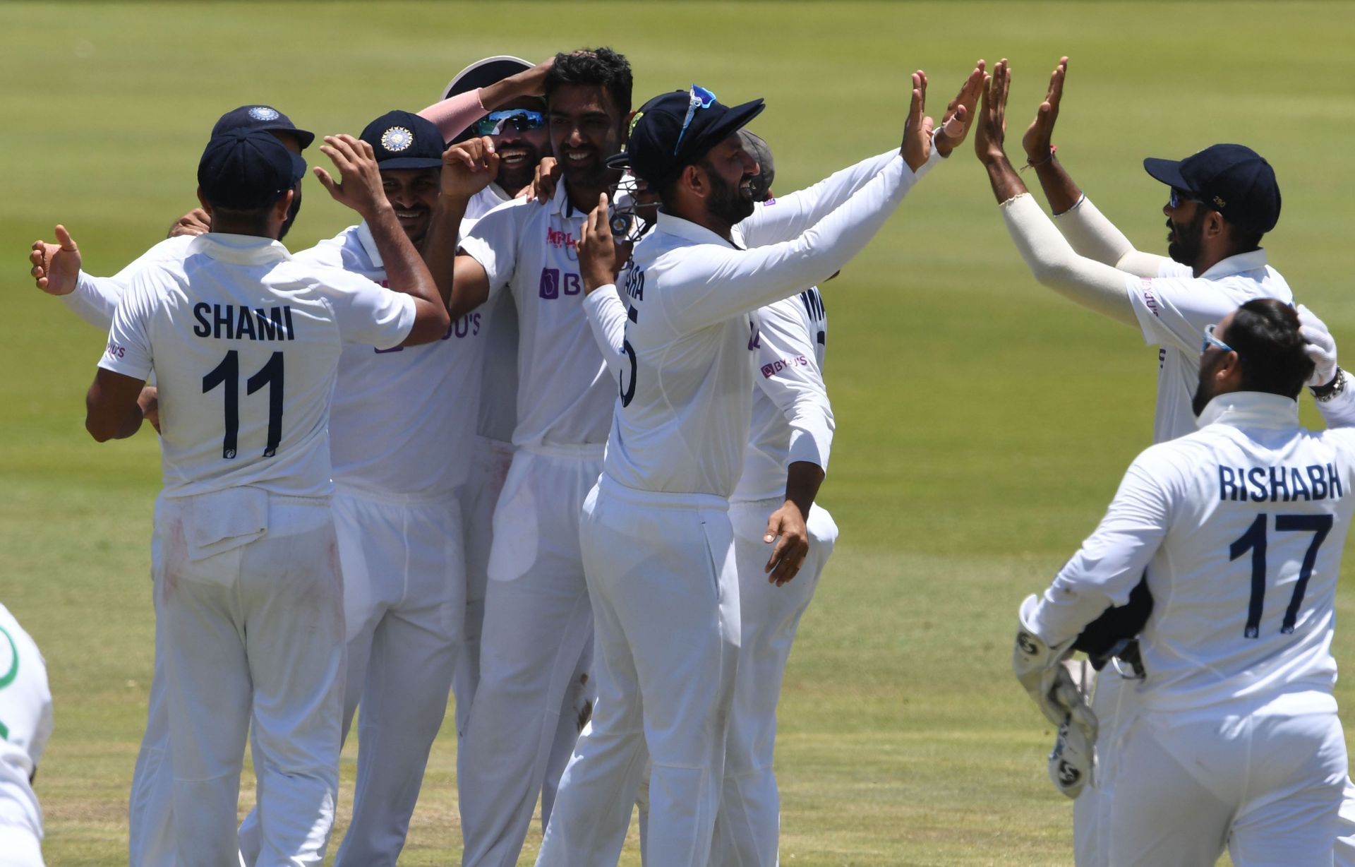 Team India celebrate after winning Centurion Test. Pic: Getty Images