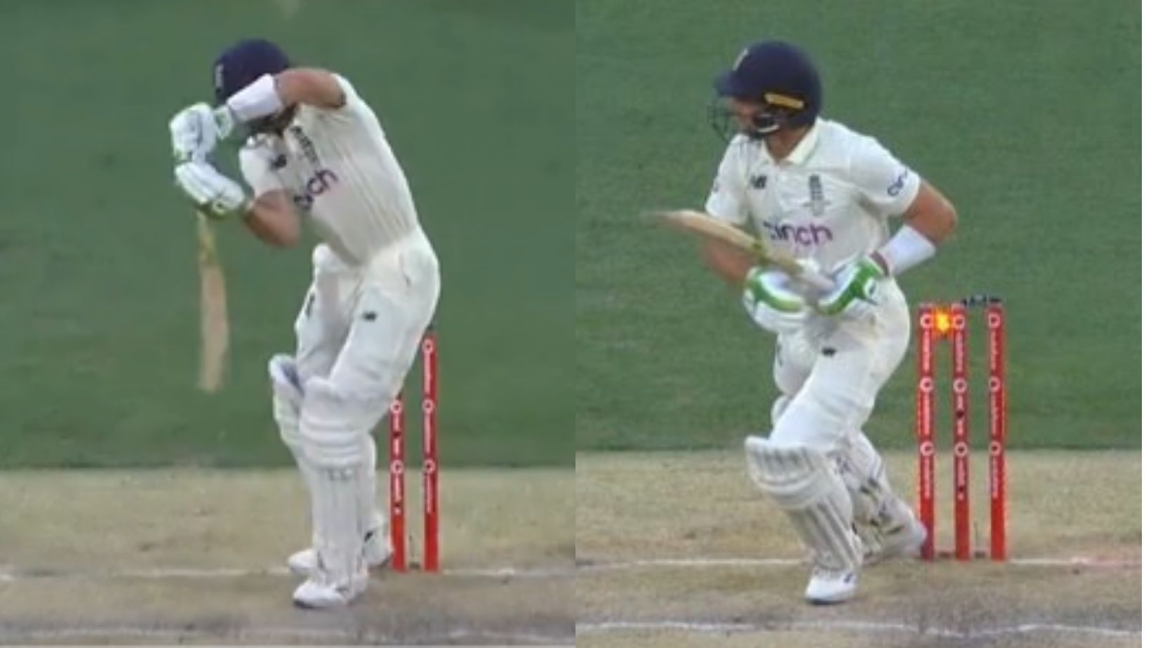 Snippets from Jos Buttler&#039;s wicket.