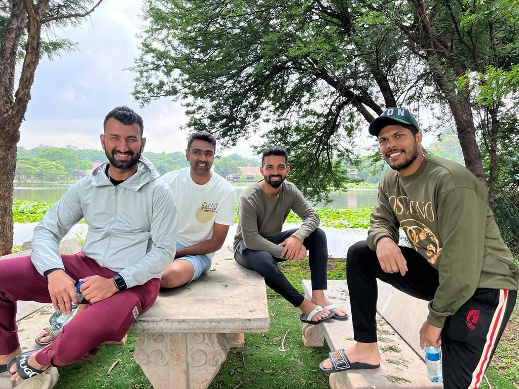 Cheteshwar Pujara, Ajinkya Rahane, Ravichandran Ashwin, and Umesh Yadav. (PC: Cheteshwar Pujara Instagram)