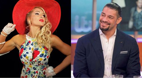 Lacey Evans (left) and Roman Reigns (right)