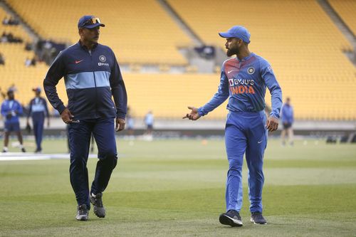 Ravi Shastri (left) and Virat Kohli. Pic: Getty Images