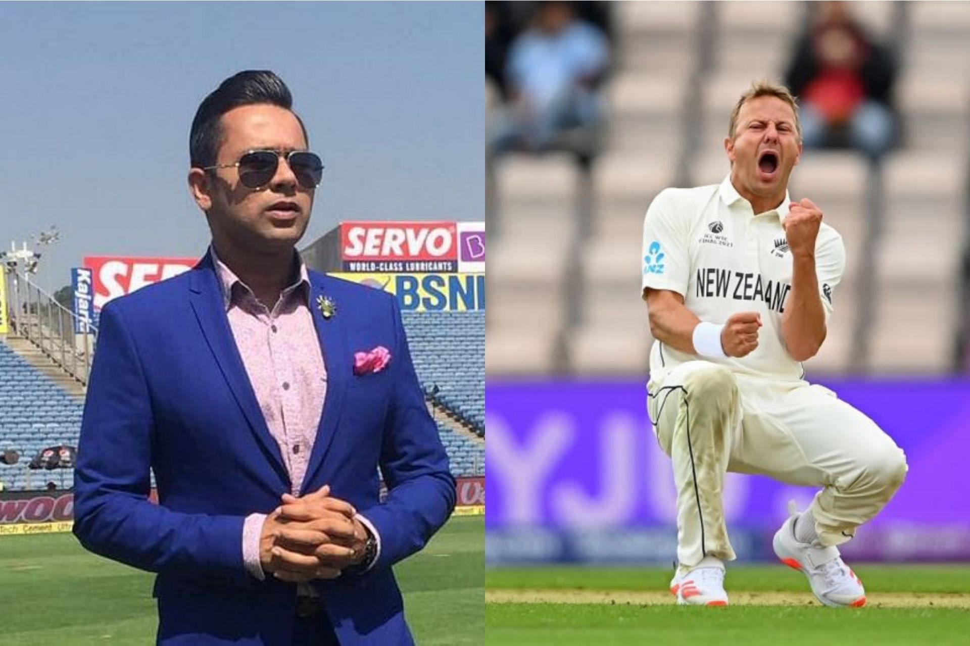 Aakash Chopra (L) censured that New Zealand made a mistake by not playing Neil Wagner (R).