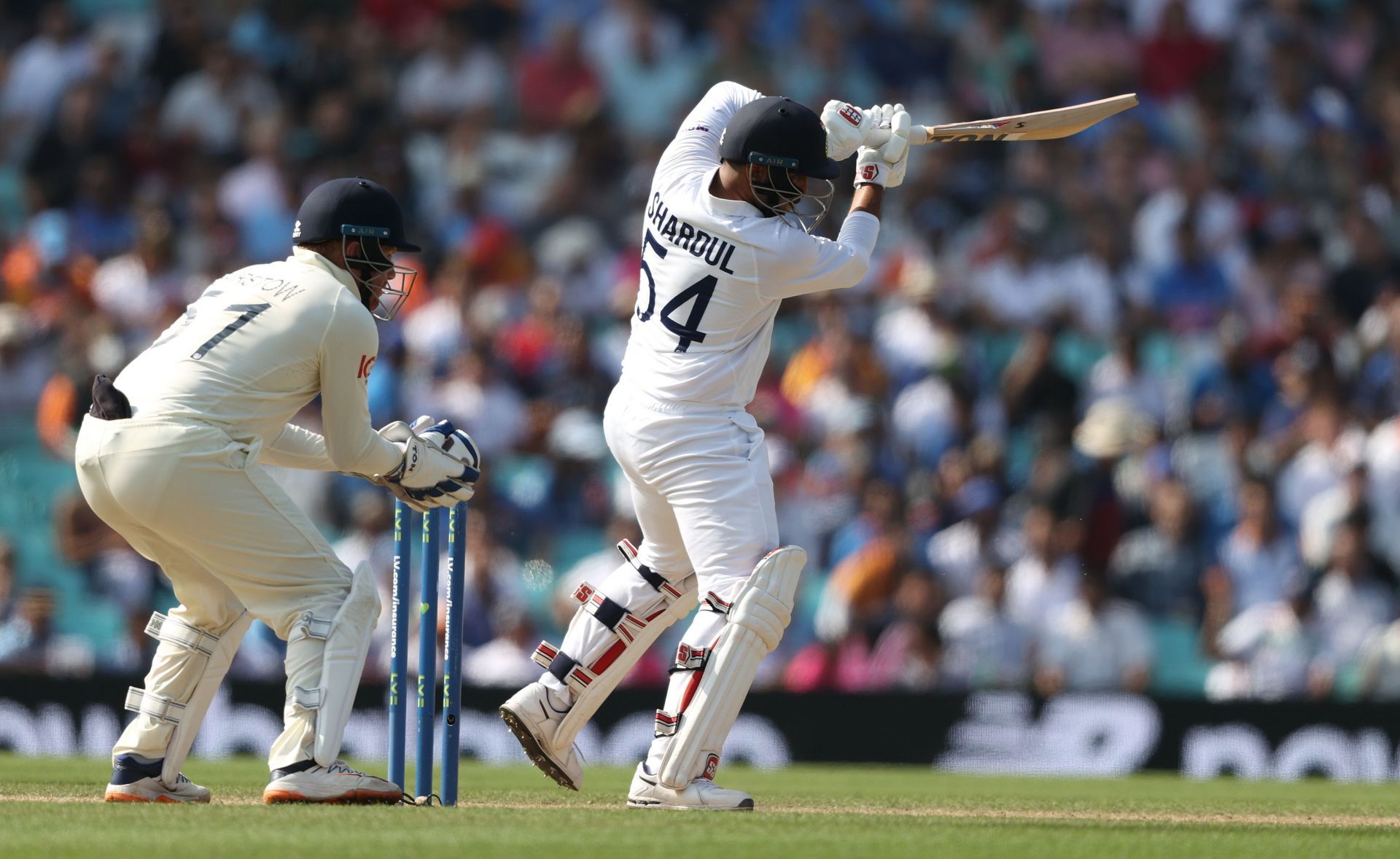 Shardul Thakur batting during The Oval Test. Pic: Getty Images