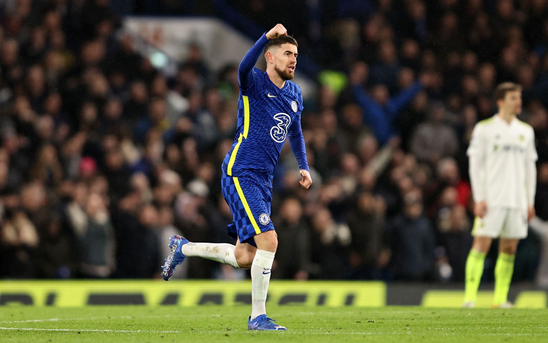 Jorginho celebrates after scoring a goal