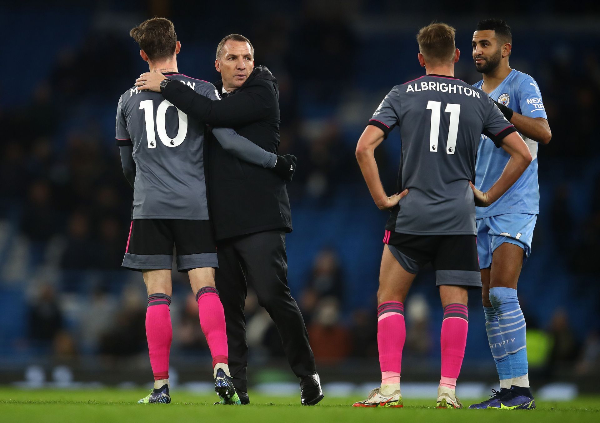 Manchester City conceded three goals in 10 minutes against Leicester City