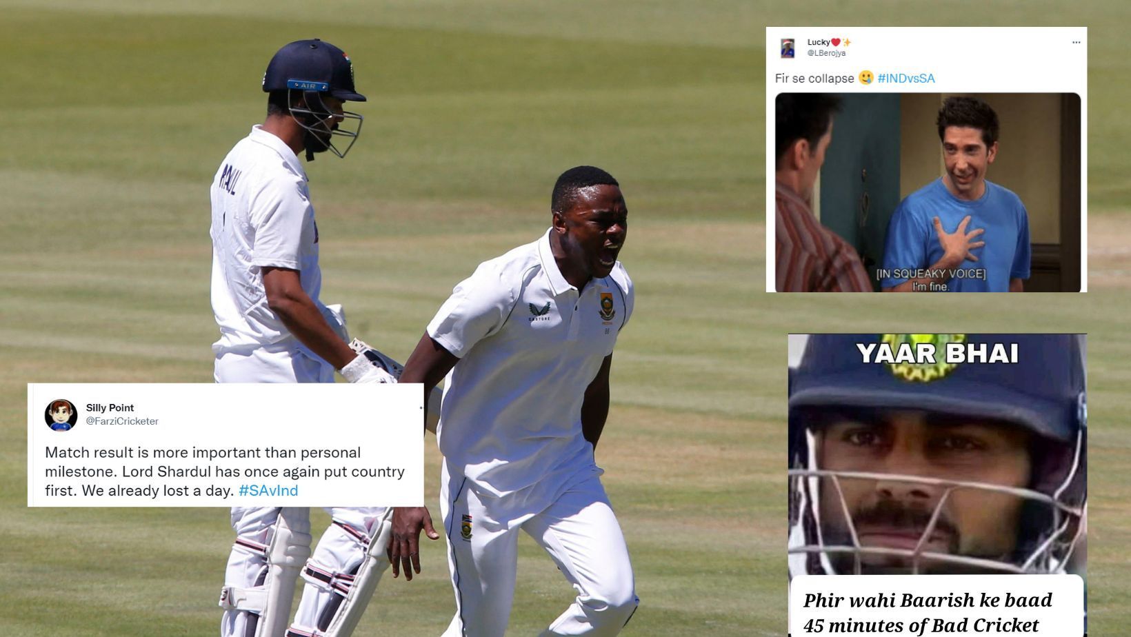 Twitter trolls India after batting collapse.
