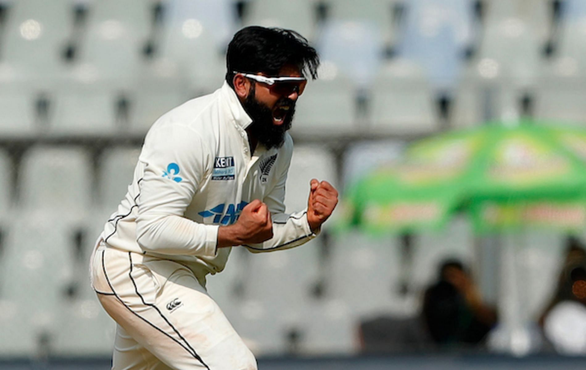 Ajaz Patel claimed all 10 Indian wickets in the first innings of the Mumbai Test. Pic: BCCI