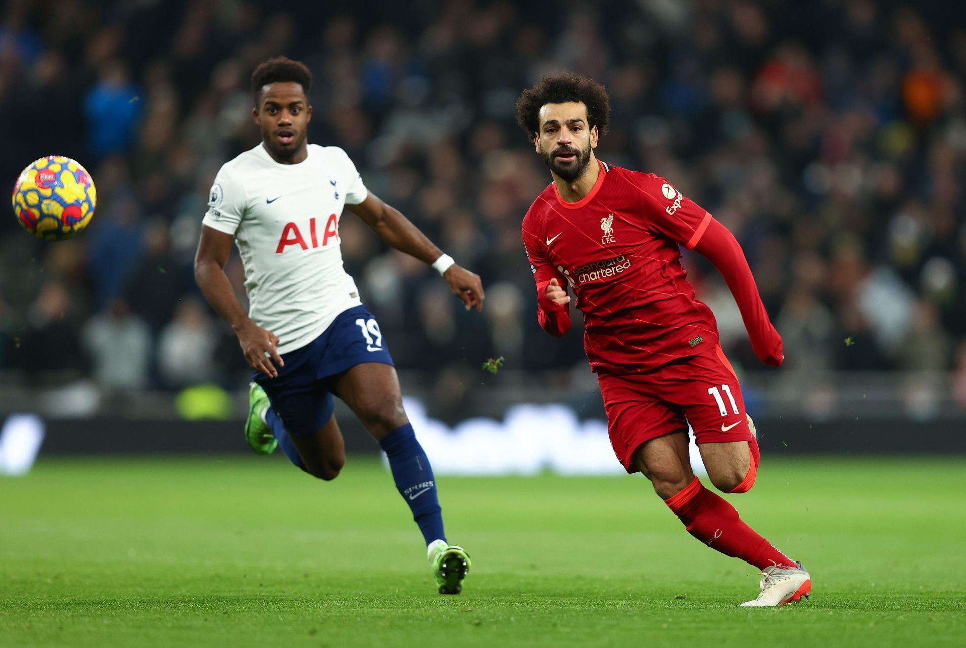 Mohamed Salah (right) in a Tottenham Hotspur vs Liverpool Premier League 