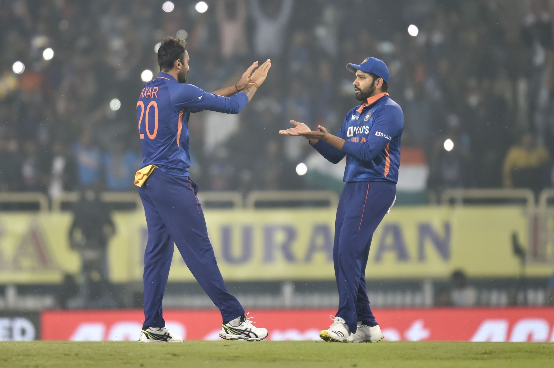 Rohit Sharma (right) during the T20I series against New Zealand. Pic: Getty Images