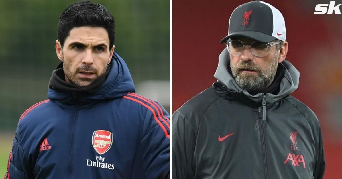 Arsenal boss Mikel Arteta and Liverpool manager Jurgen Klopp.