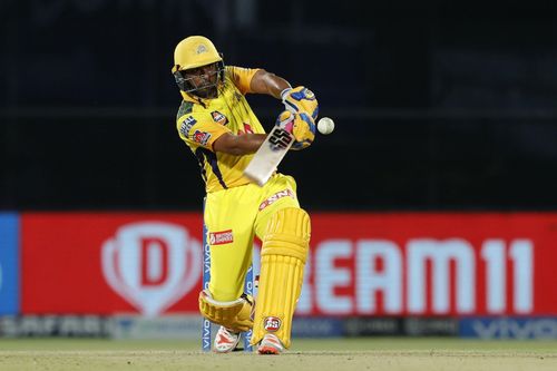 Ambati Rayudu batting for CSK during IPL 2021. Pic: IPLT20.COM