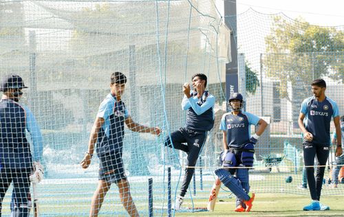 India U-19 players practice at the nets ahead of the Asia Cup in the UAE. (PC: Asian Cricket Council)