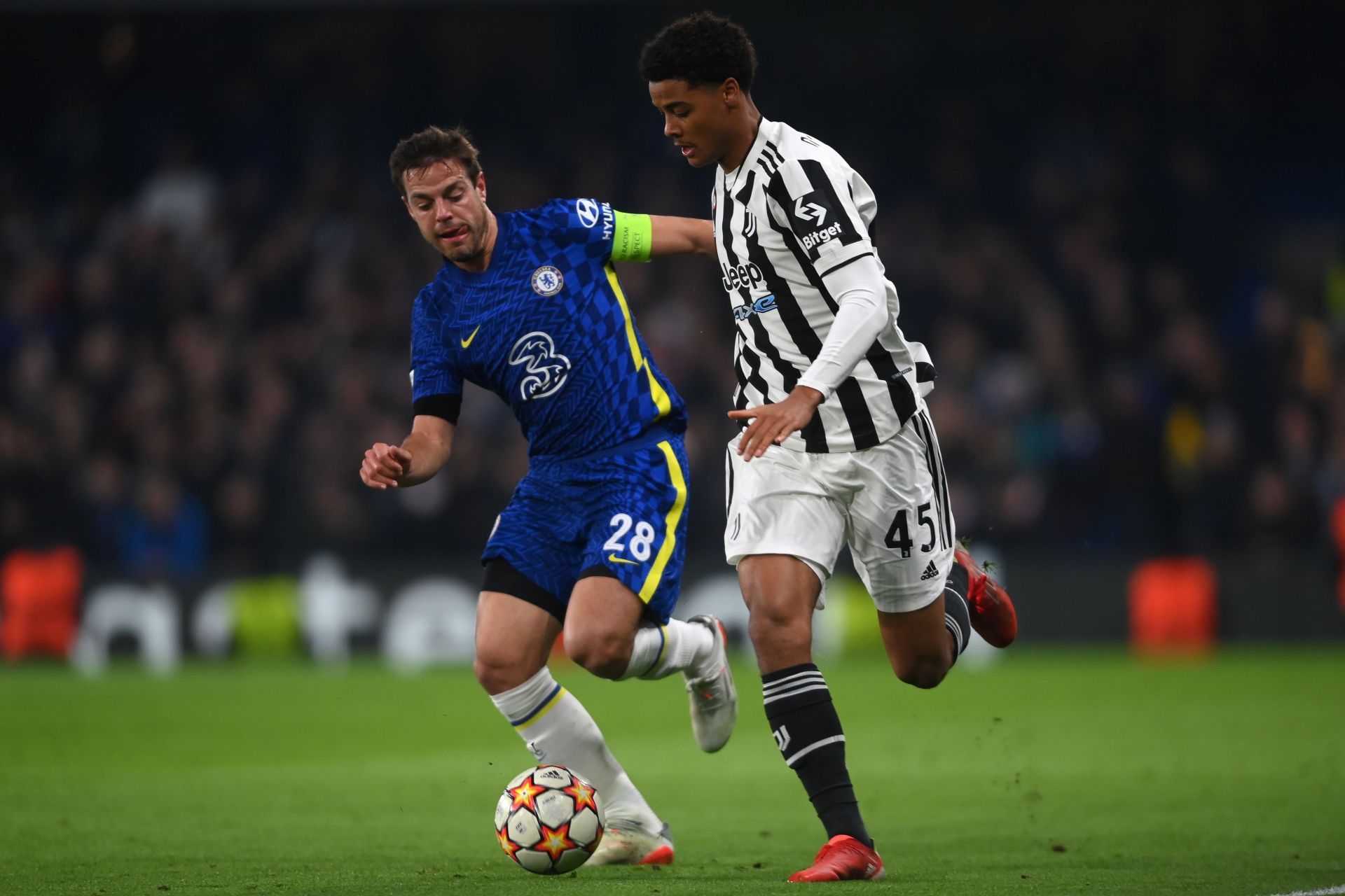 Cesar Azpilicueta (left) in action for Chelsea.