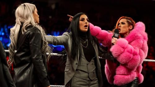 Liv Morgan, Sonya Deville, and Becky Lynch