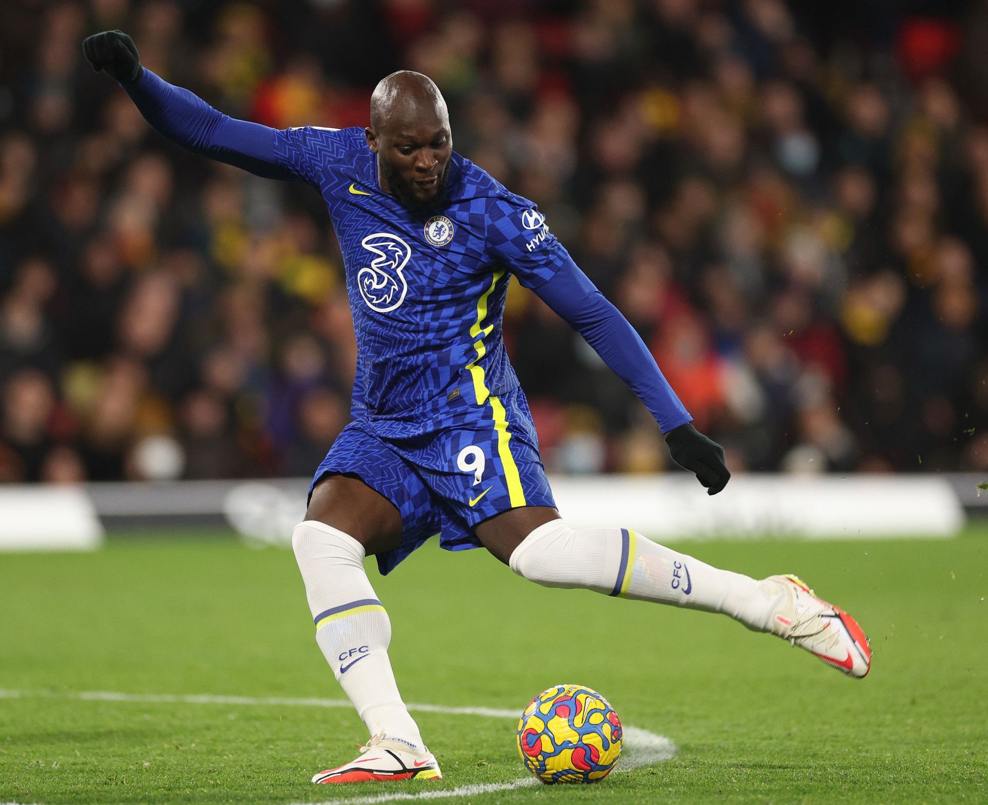 Romelu Lukaku in action for Chelsea in the Premier League.