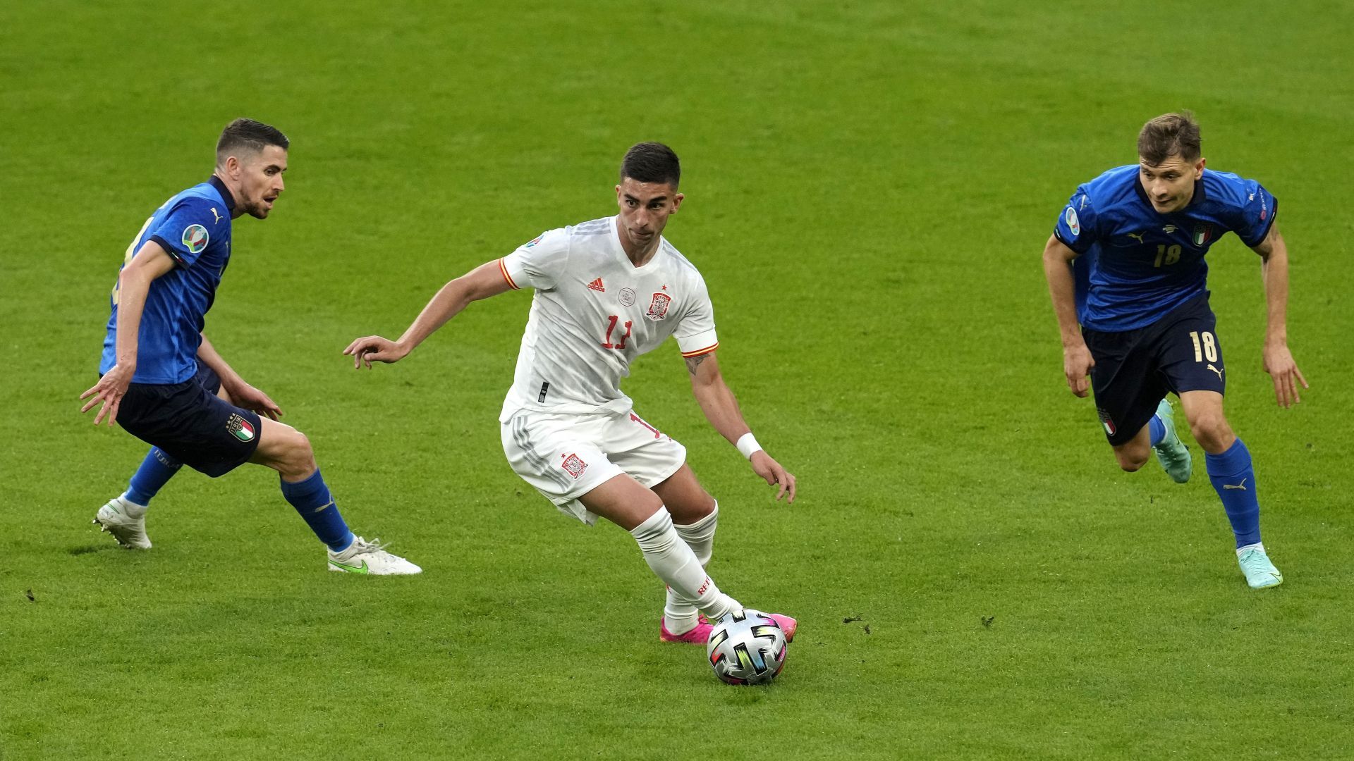 Torres in action for Spain against Italy in the Euro 2020 semi-final.