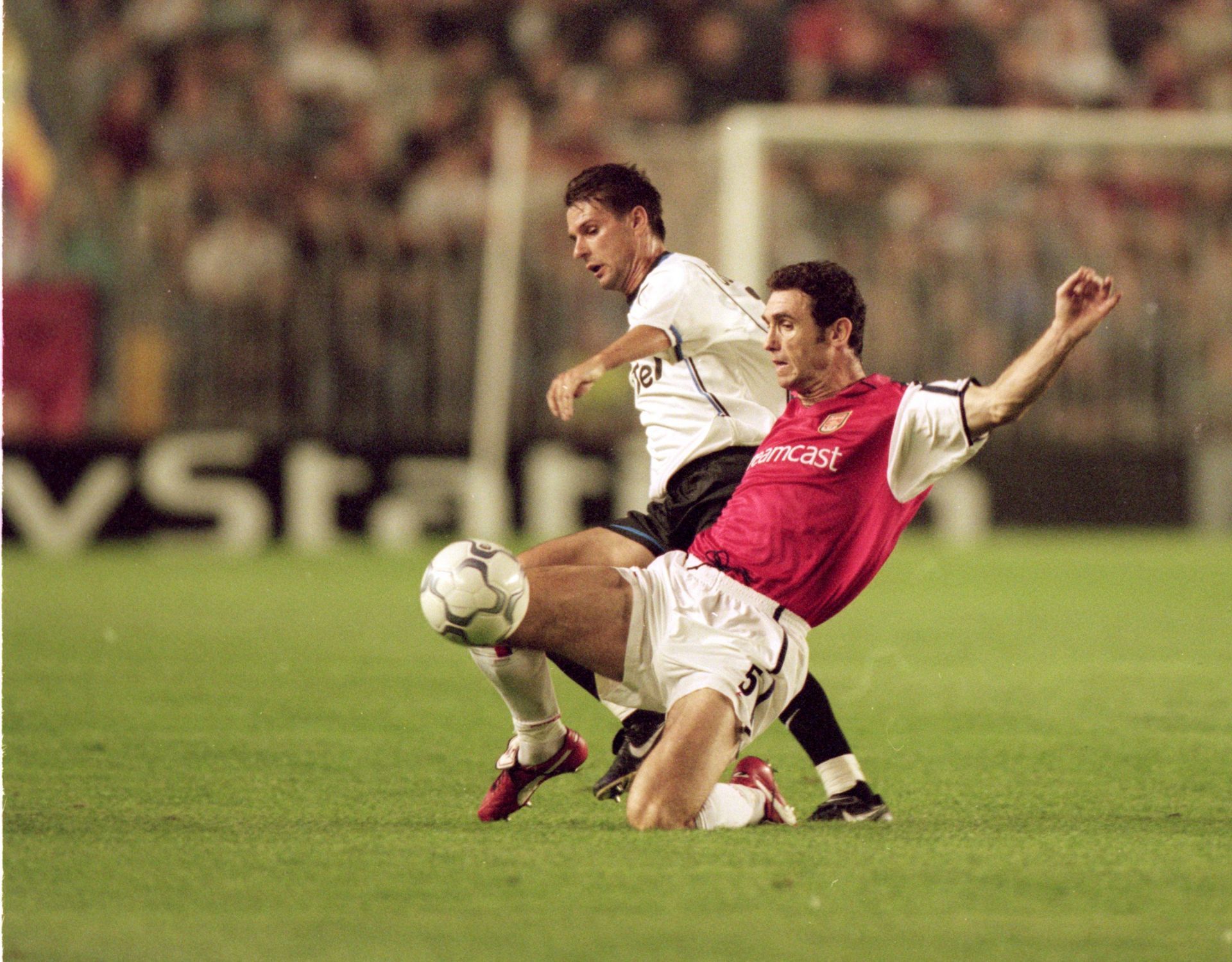 Martin Keown (front) of Arsenal