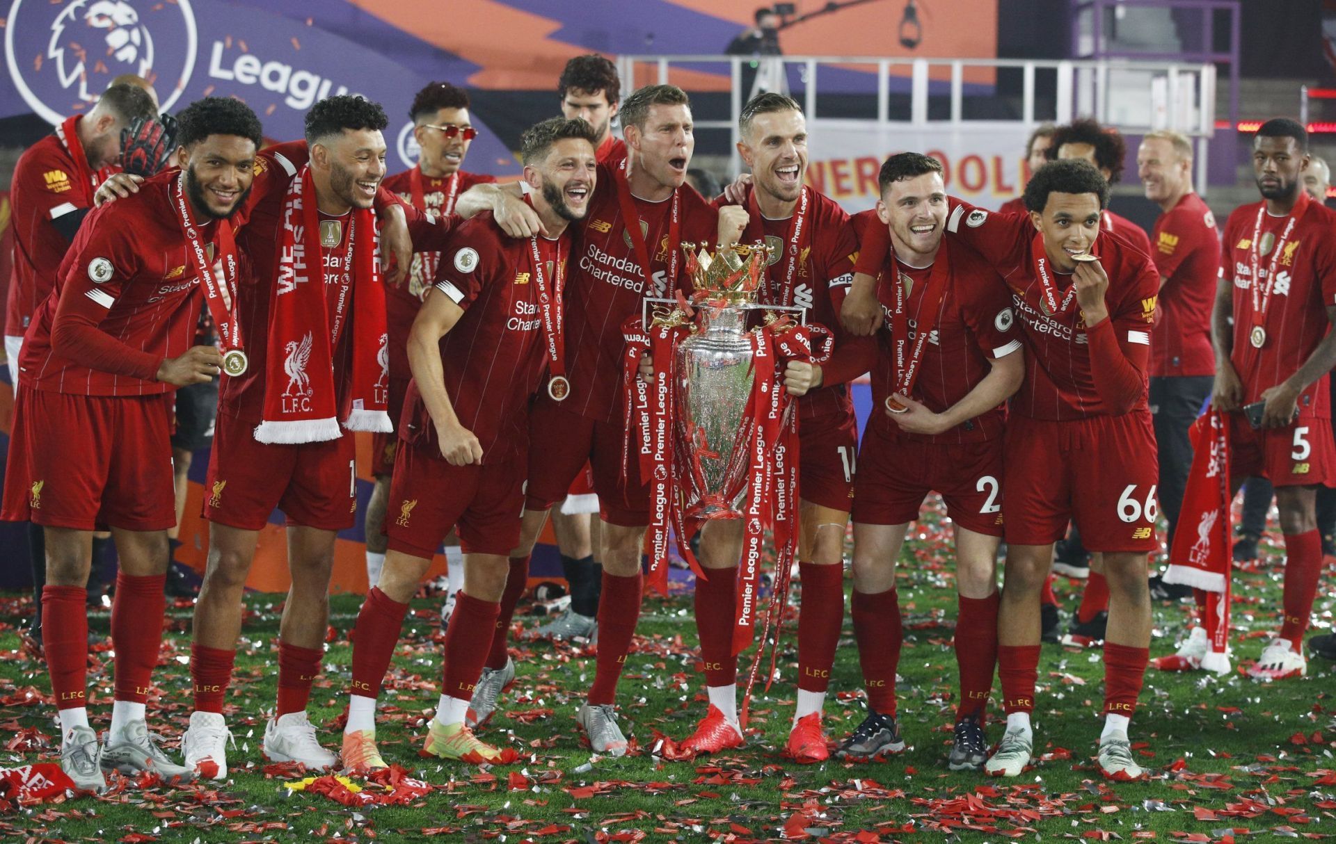 Liverpool&#039;s title winning squad of 2019-20 (Image via football fancast)
