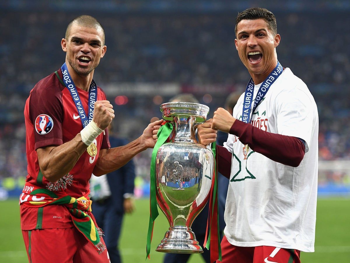 Pepe (left) and Cristiano Ronaldo (right) are two of the greatest players in Portugal history.