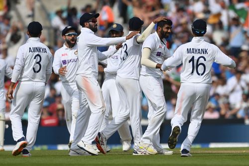 Jasprit Bumrah celebrates a wicket during the Test series in England. Pic: Getty Images