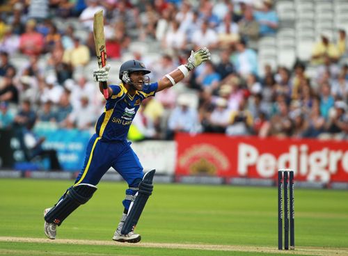 Dinesh Chandimal in action for Sri Lanka.