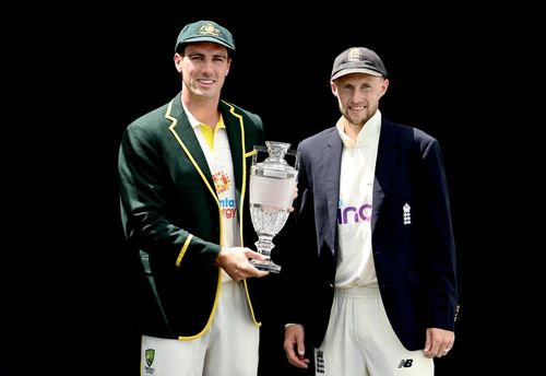 England captain Joe Root (R) and Aussie skipper Pat Cummins. [Image- Twitter]