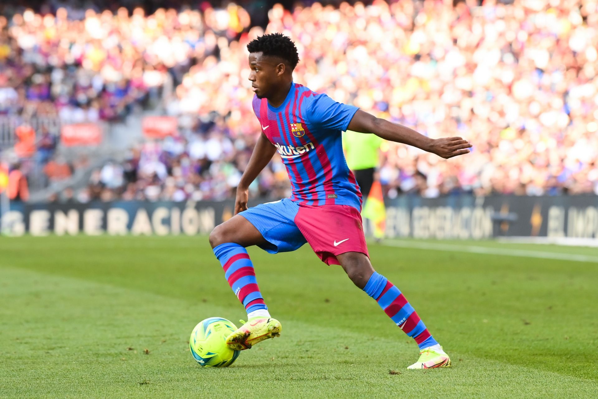 FC Barcelona star Ansu Fati in action for FC Barcelona