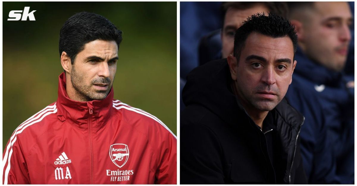 Arsenal manager Mikel Arteta and Barcelona boss Xavi Hernandez.