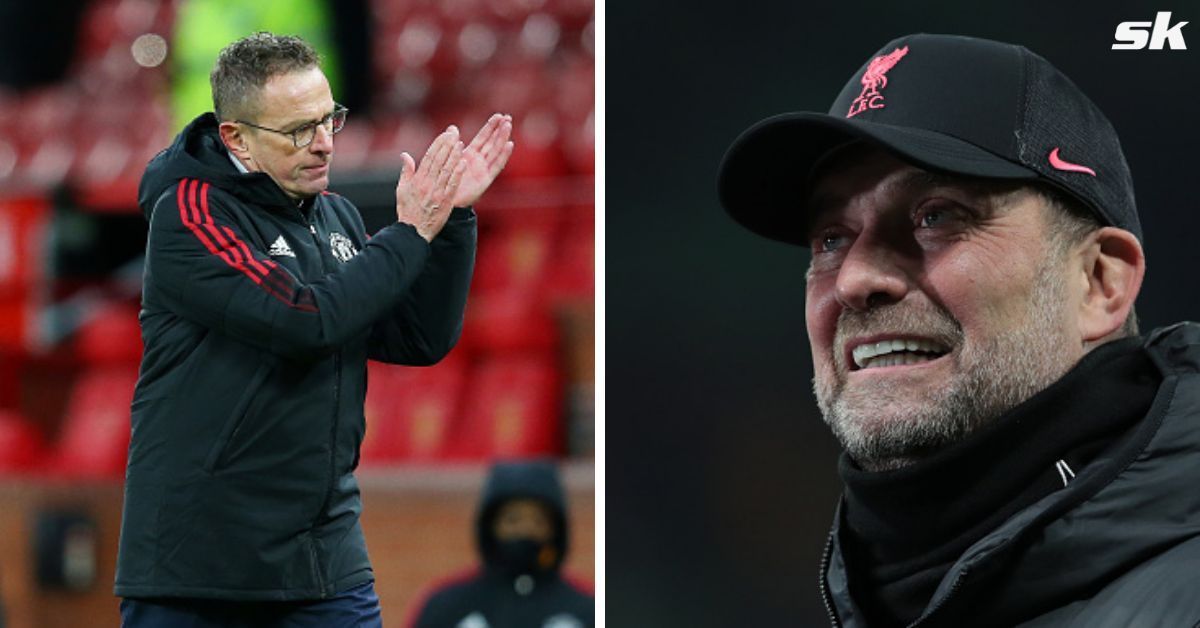 Manchester United boss Ralf Rangnick and Liverpool manager Jurgen Klopp.