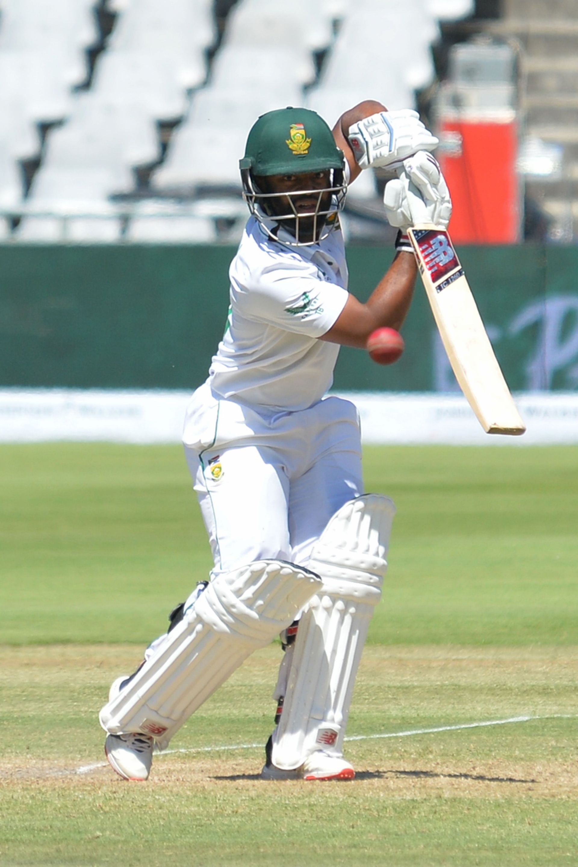 South Africa v India: Temba Bavuma playing a cover drive, Cape Town