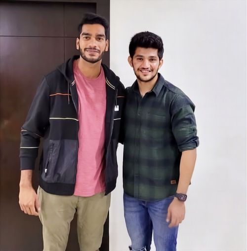 Besides growing up together, Suraj Thakuria (R) has also been serving as Venkatesh Iyer's (L) personal nutritionist [Credits: Suraj Thakuria]