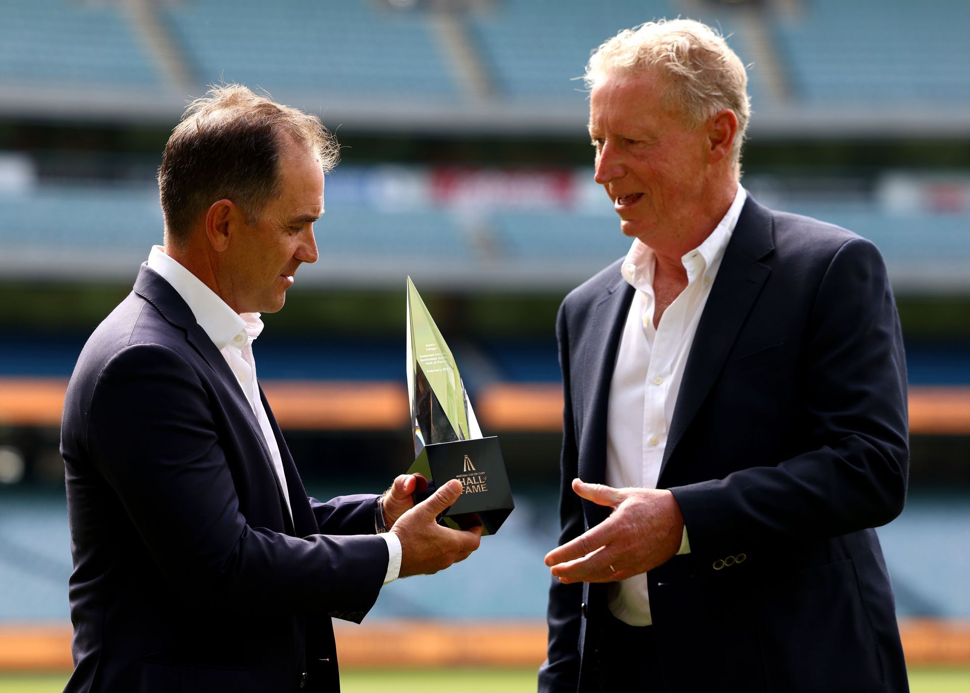 Justin Langer was inducted into the Hall Of Fame at the iconic MCG