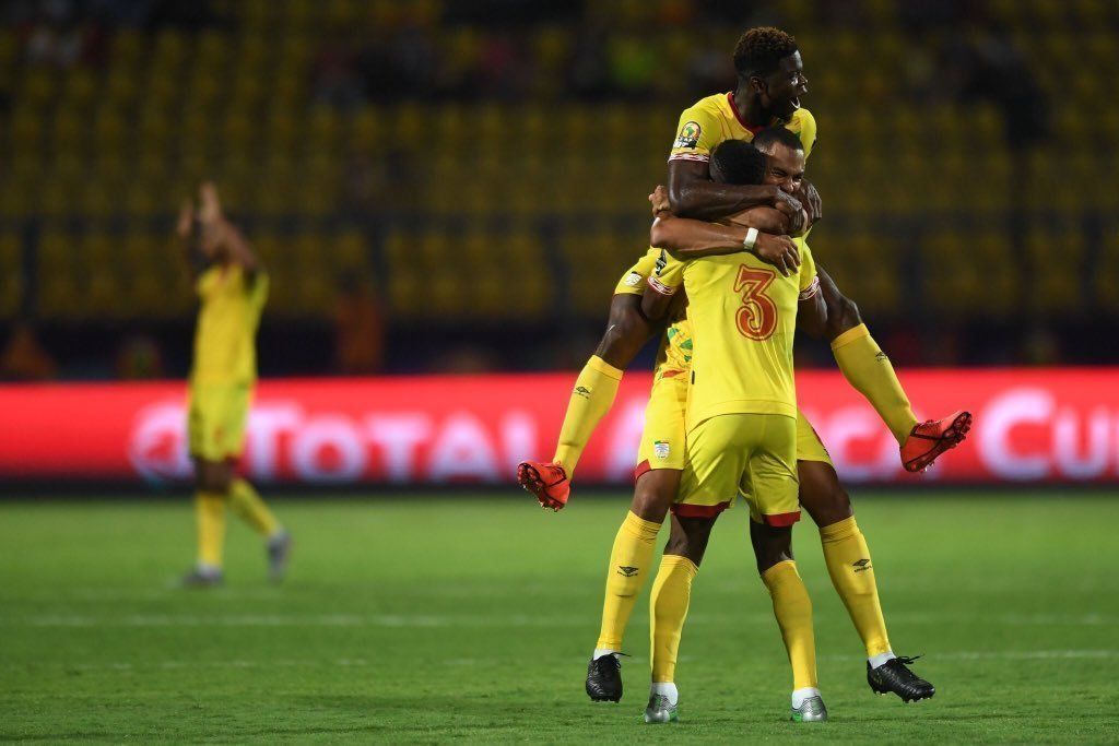 Benin Republic players celebrate after their victory over Morocco in 2019