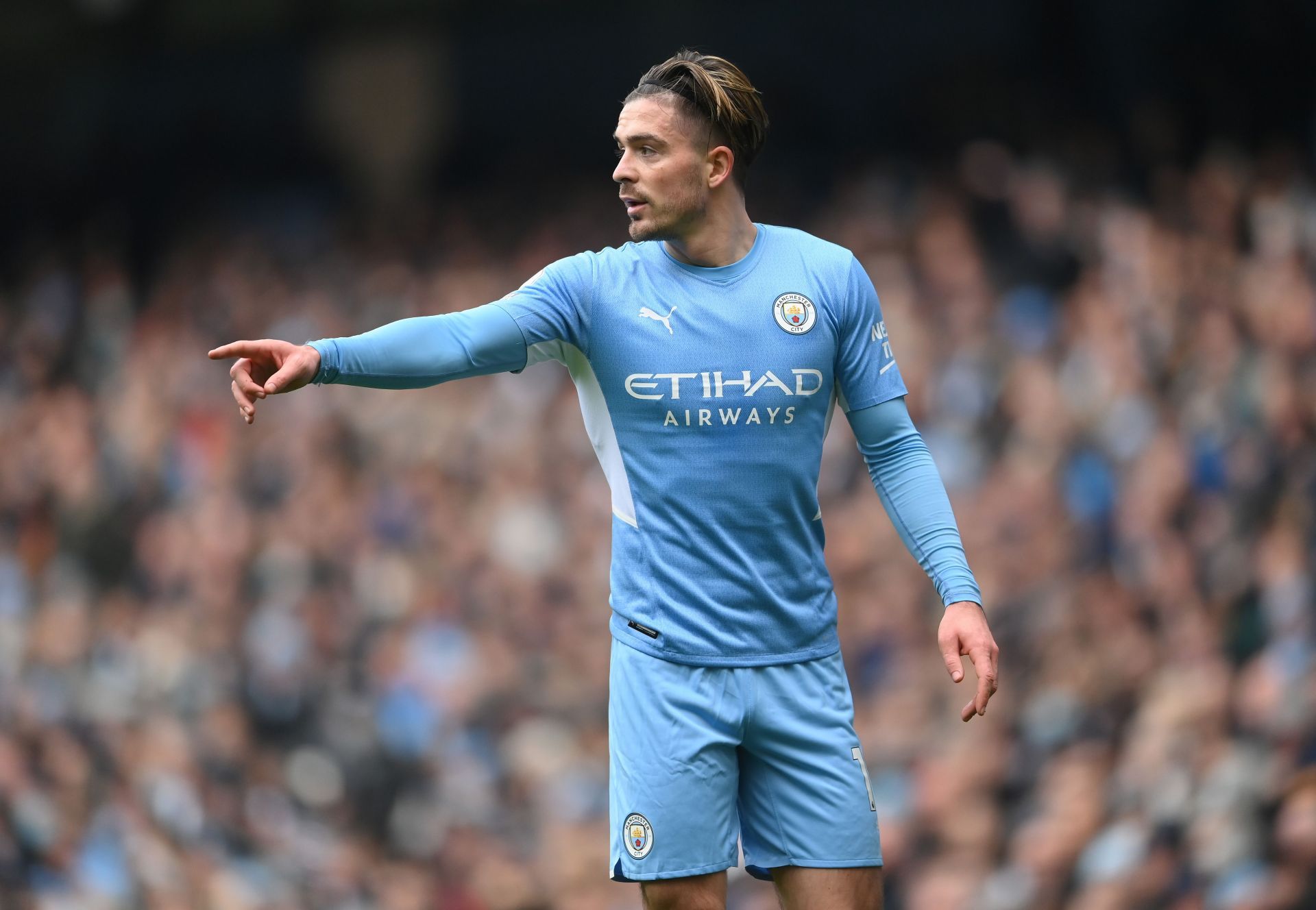 Jack Grealish arrived at the Etihad Stadium this season.