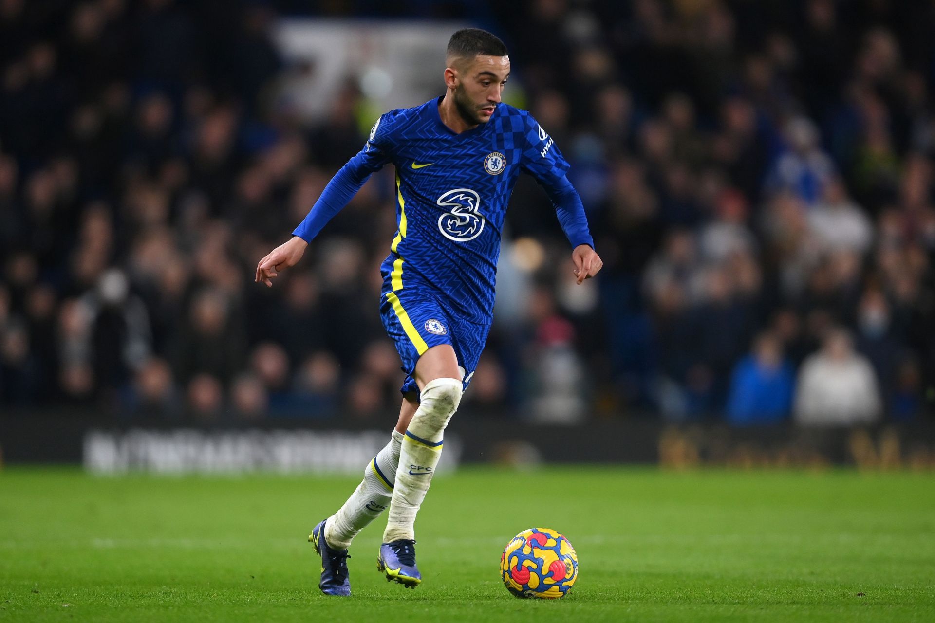 Hakim Ziyech in action v Everton - Premier League