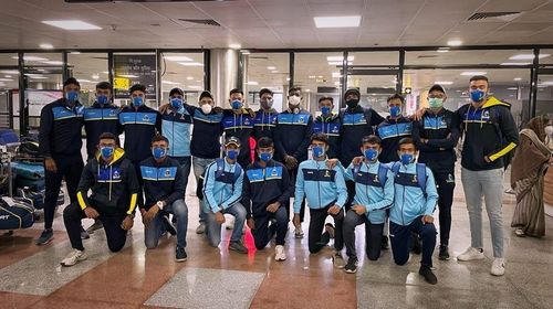 The Bengal U-19 squad reached Pune on Sunday to play their first knockout game against Haryana [Credits: CAB]