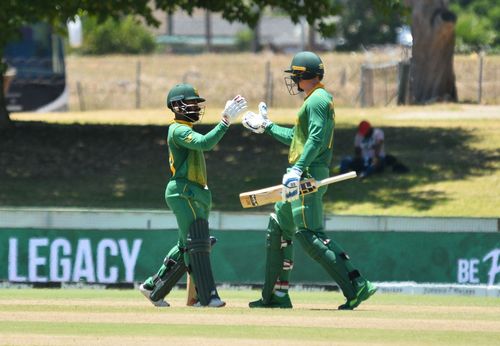 South Africa's Temba Bavuma and Rassie van der Dussen during their partnership. Pic: Getty Images