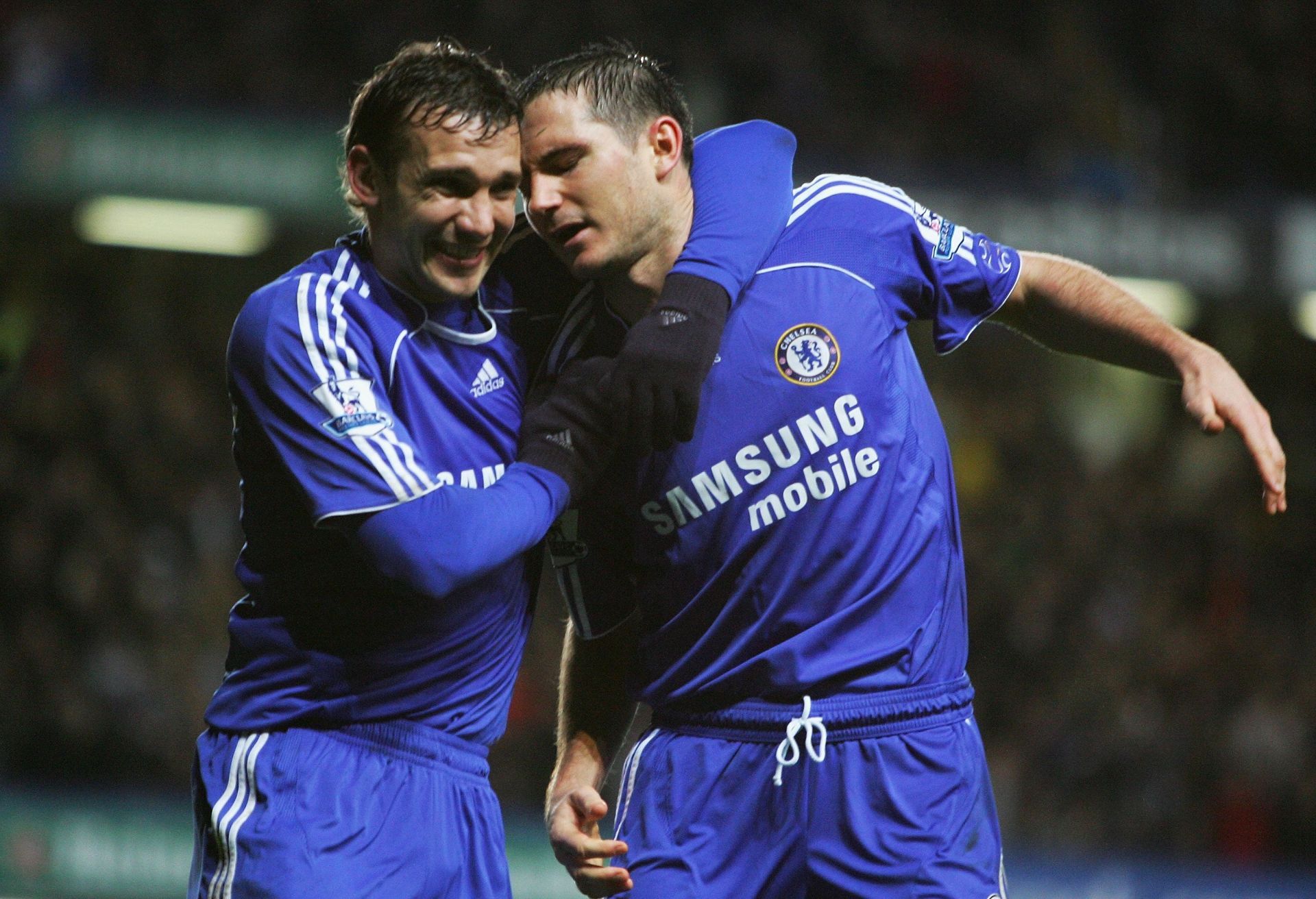 Shevchenko Celebrating With Teammate Frank Lampard