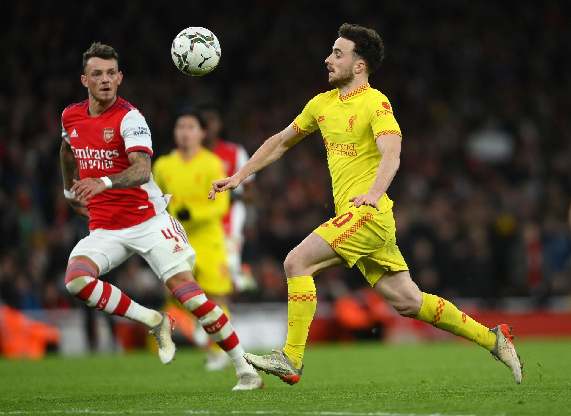 Jota in action vs Arsenal - Carabao Cup Semi Final Second Leg