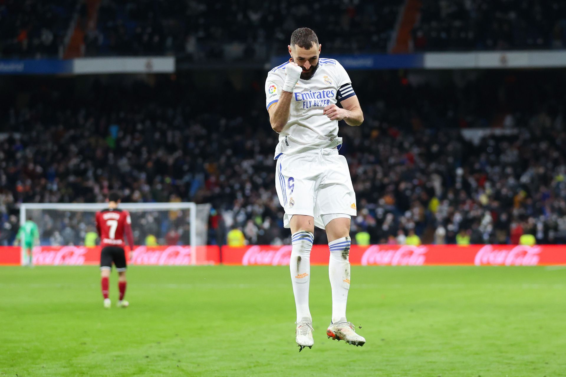 Benzema scored Madrid&#039;s second goal from the penalty spot.