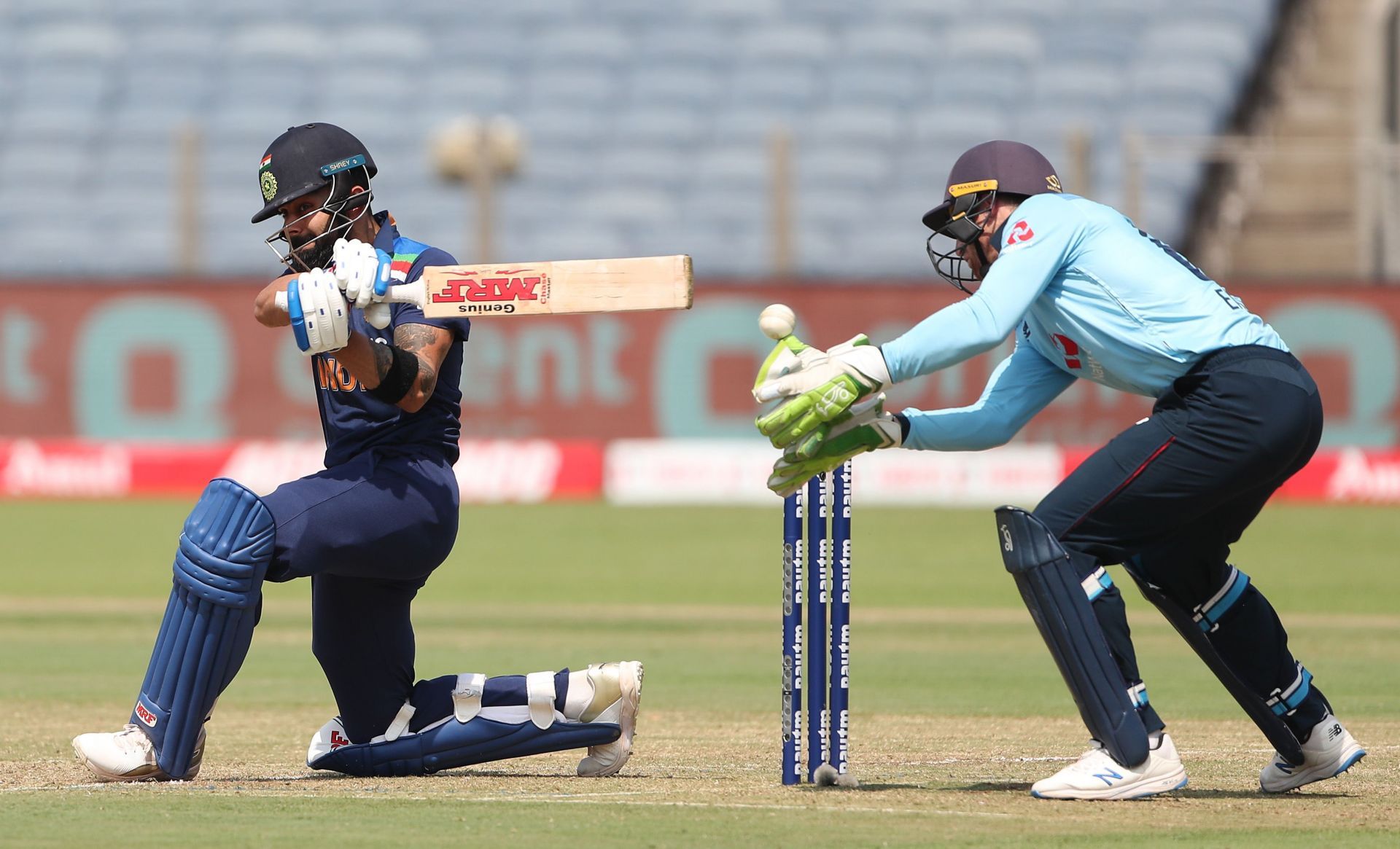 The former skipper batting during the ODI series against England last year. Pic: Getty Images