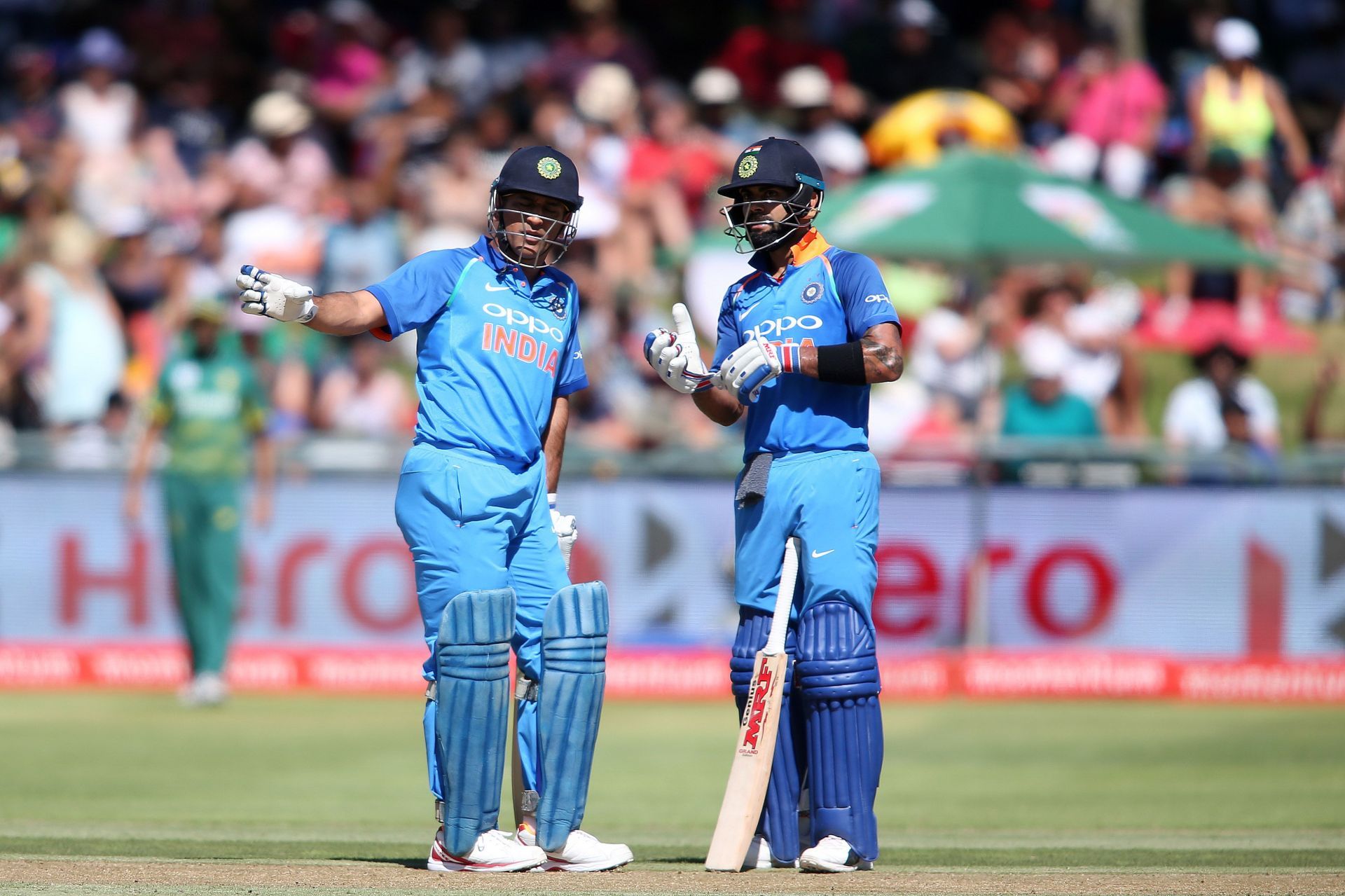 Kohli and Dhoni during the 2018 series in South Africa. Pic: Getty Images