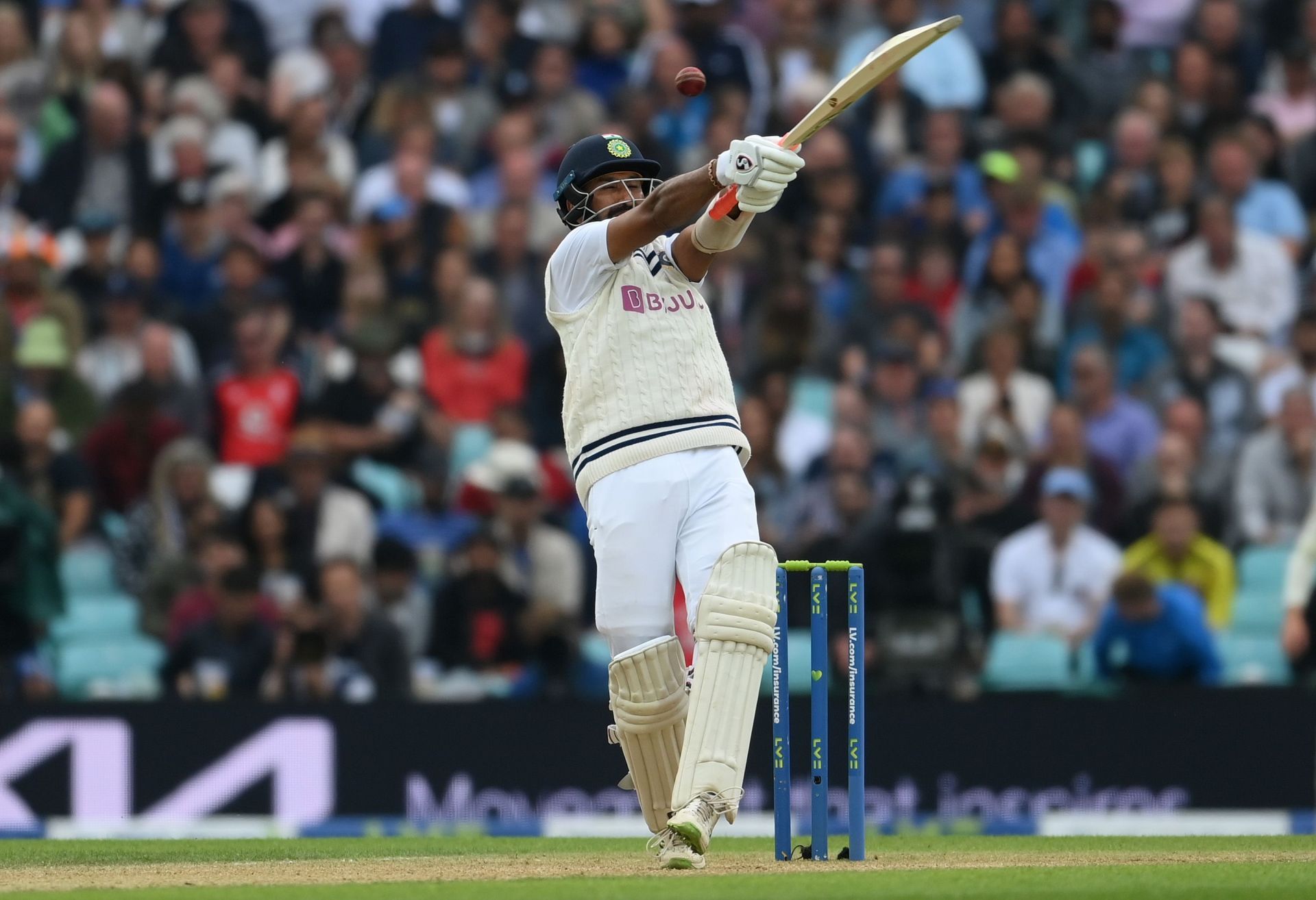 Cheteshwar Pujara scored a brisk half-century in India&rsquo;s second innings. Pic: Getty Images