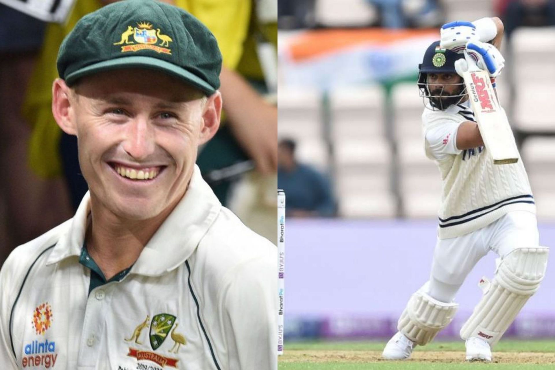 Marnus Labuschagne (L) puts Virat Kohli (R) as his favorite cover driver among all right-hand batters.