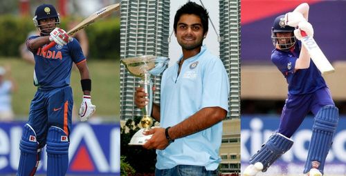 Unmukt Chand, Virat Kohli (Pics: Getty Images) and Yash Dhull (Pic: Twitter)